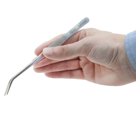 Amscope 6 1/2 in. Curved Serrated Tip Utility Forceps TW-425-10PK